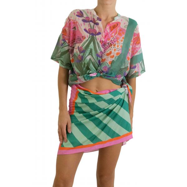 Completo Camicia e gonna fantasia pareo